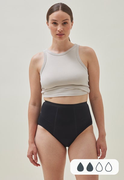 Period Underwear - High waist - Light flow - Black - XS