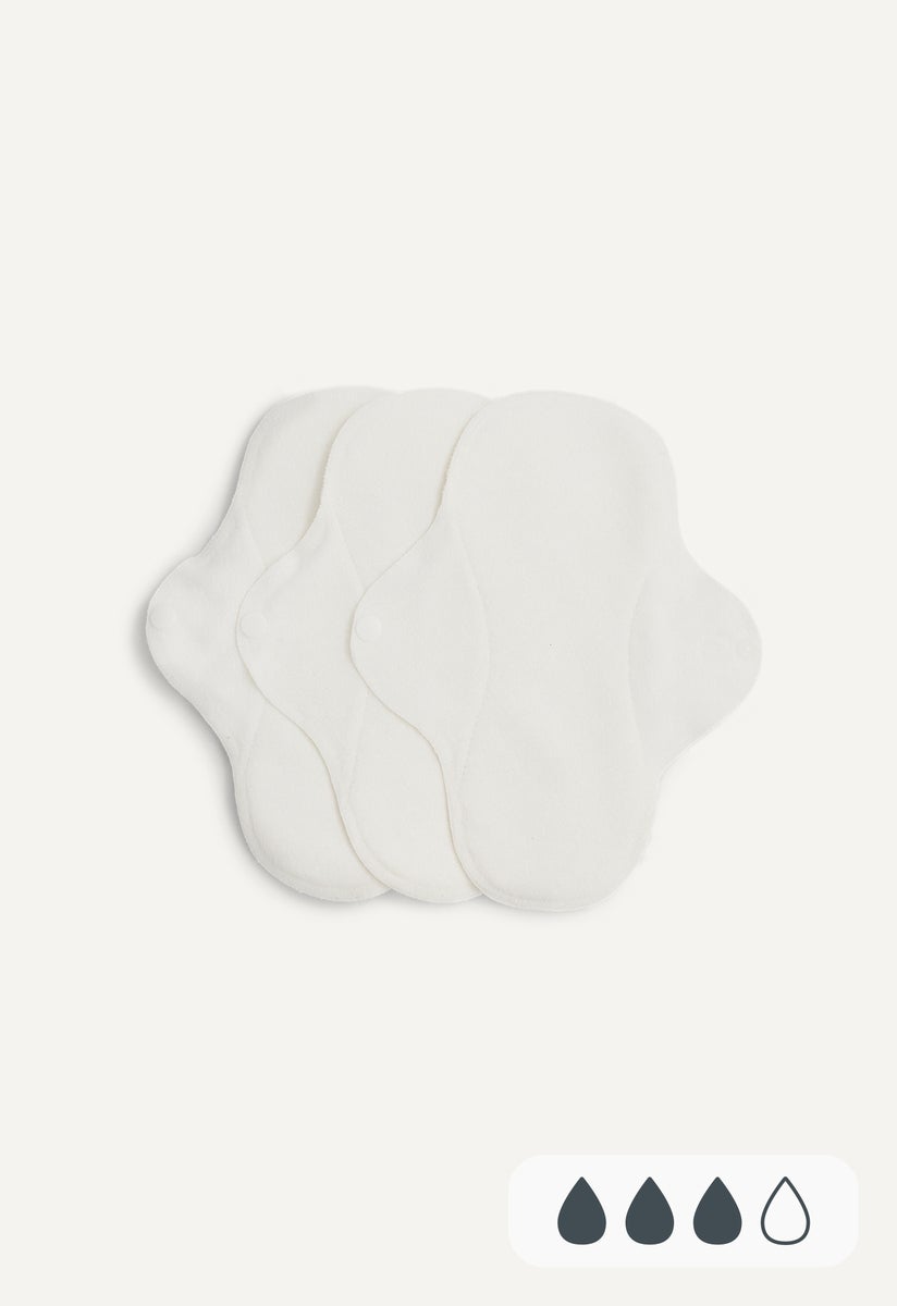 Reusable Sanitary Pads with fast absorption - White