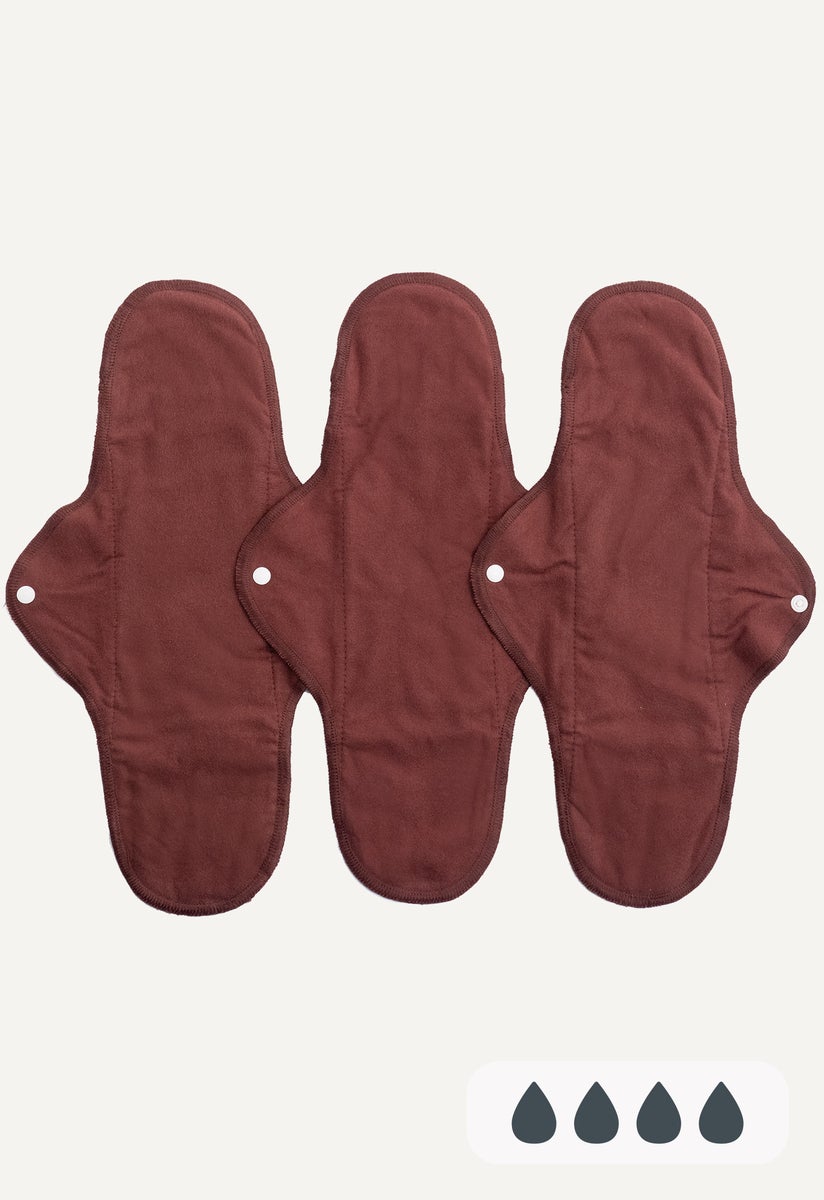 Reusable Sanitary Pads - Night - Dark red