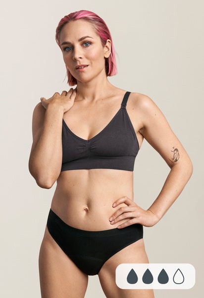 Periodenunterwäsche - Bikini - Saugstärke Medium - Schwarz - XS