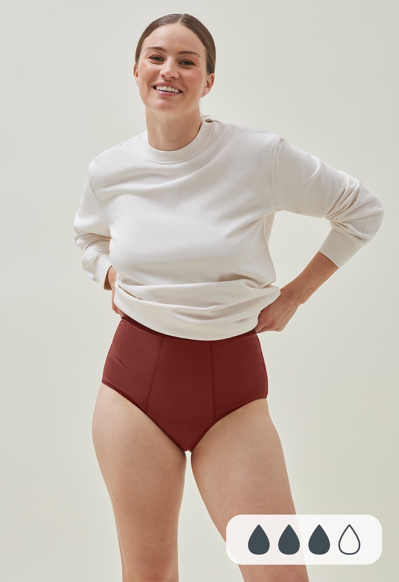 Periodenunterwäsche - High waist - Saugstärke Medium - Dunkelrot