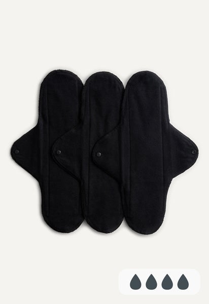 Reusable Sanitary Pads - Night - Black - 3-pack