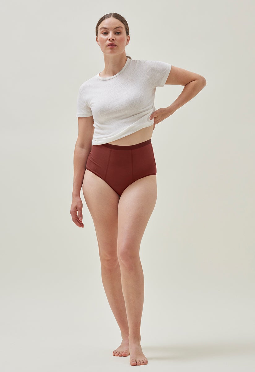 Period Underwear - High waist - Light flow - Dark Red