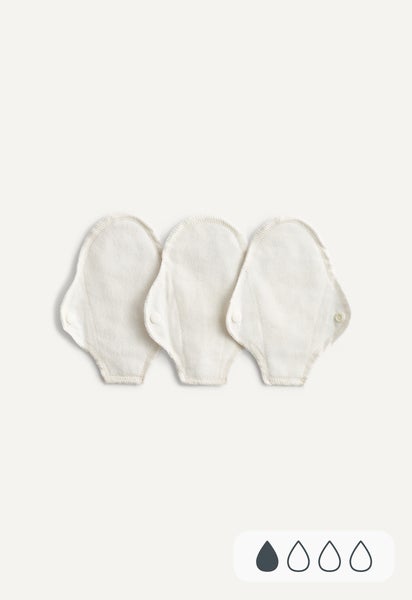 Reusable Panty Liners - Thong - White - 3-pack