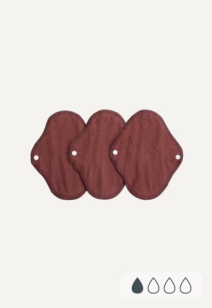 Reusable Panty Liners - Classic - Dark red - 3-pack