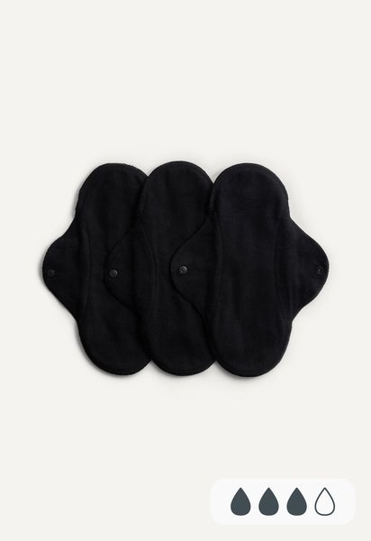 Reusable Sanitary Pads - Day - Black