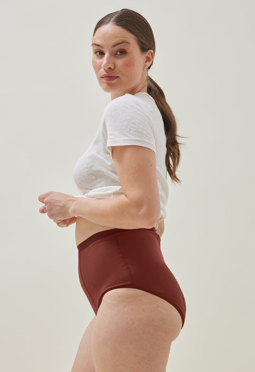 Period Underwear - High waist - Light flow - Dark Red