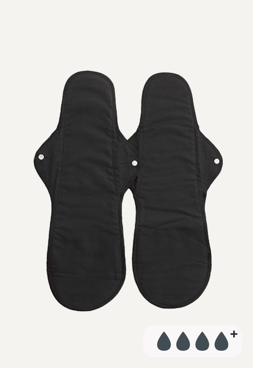 Reusable Sanitary Pads - Night extra long - Black