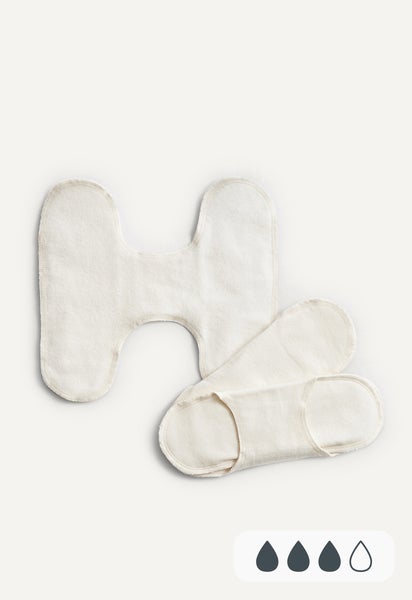 Reusable Sanitary Pads - Snap Free - White - 3-pack