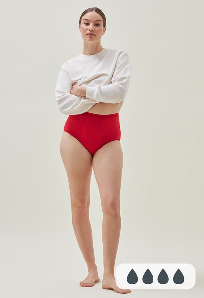 Period Underwear - High waist - Heavy flow - Red - XS