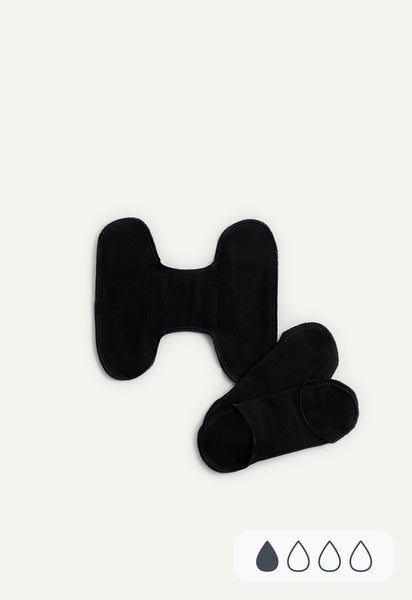 Reusable Panty Liners - Snap Free - Black